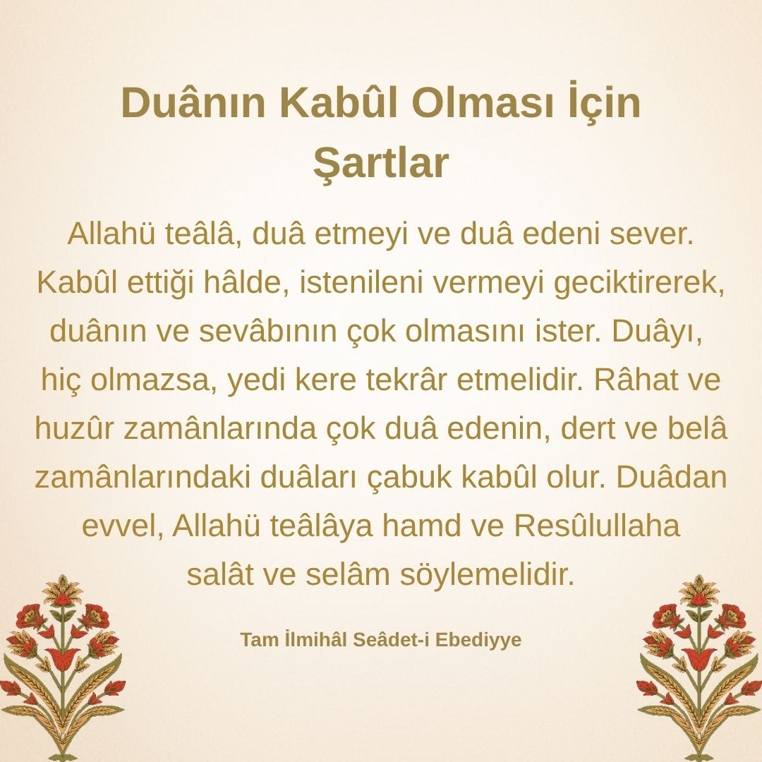 Duanın Kabul Olması İçin (3)